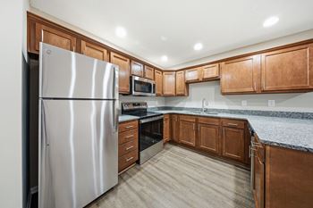Stainless steel appliances in select units